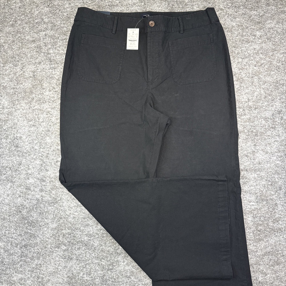 NEW J Crew Lizzie Wide Leg Pant womens 33 black linen blend stretch casual BW803
